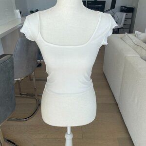 Forever 21 White Fitted Short Sleeve Top – Size S